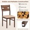 Set of 2 Dining Chairs with Solid Rubber Wood Frame and Padded Seat for Kitchen, Living Room